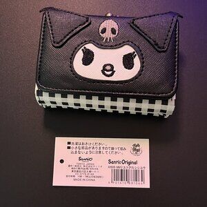 New Kuromi Black Pink Leather Card Folding Coin Wallet Clutch Snap Closu…